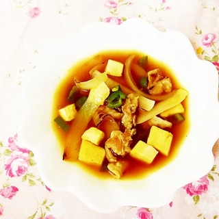 玉葱とピーマンのカレースープ